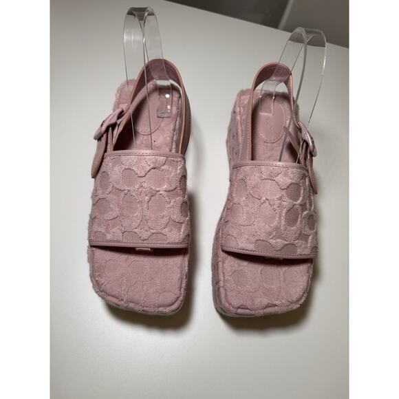 Coach Womens Noelle Pink Platform Sandals Shoes 7.5B Chunky Y2K Retro - Picture 3 of 10